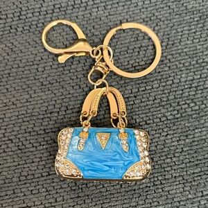 NEW: Blue and Gold coloured Handbag Charm Keychain